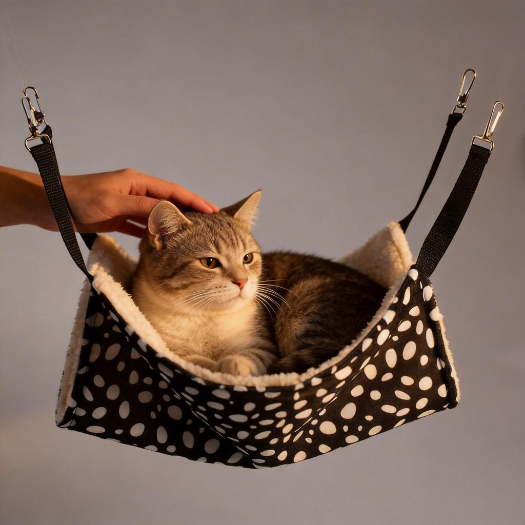 Letto Sospeso per Gatti e Cani Piccoli in Tessuto Traspirante Adatto a Tutte le Stagioni
