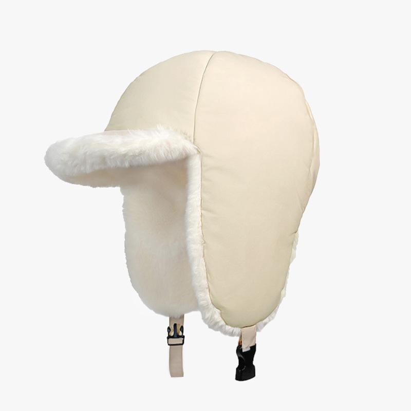 

Lei Feng Hat for Women In Winter Ear Protection Neck Protection Warmth and Simple Versatile Hat with Velvet Thickened Outdoor Riding Adjustable