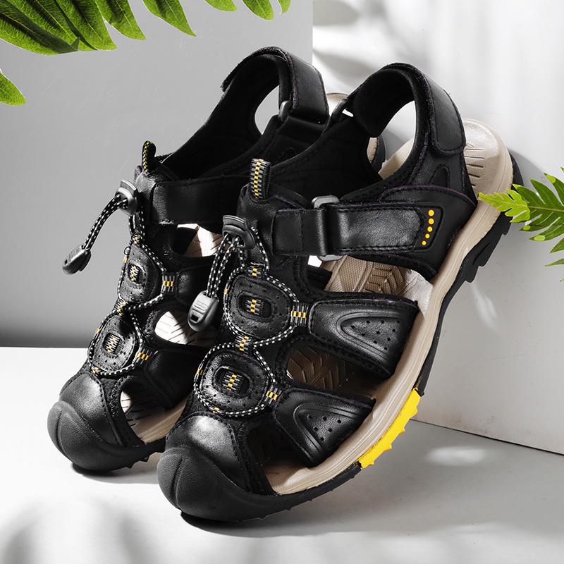 Mode PARZIVAL Sommar Herrsandaler Utomhus Halkfria Herr Strandskor Handgjorda Äkta Läder Herrskor Mode Romerska Sneakers