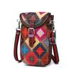 Leather Cowhide Bag Color Rhombus Splicing Buckle Bag Cover One Shoulder Messenger Bag Women'S Bag