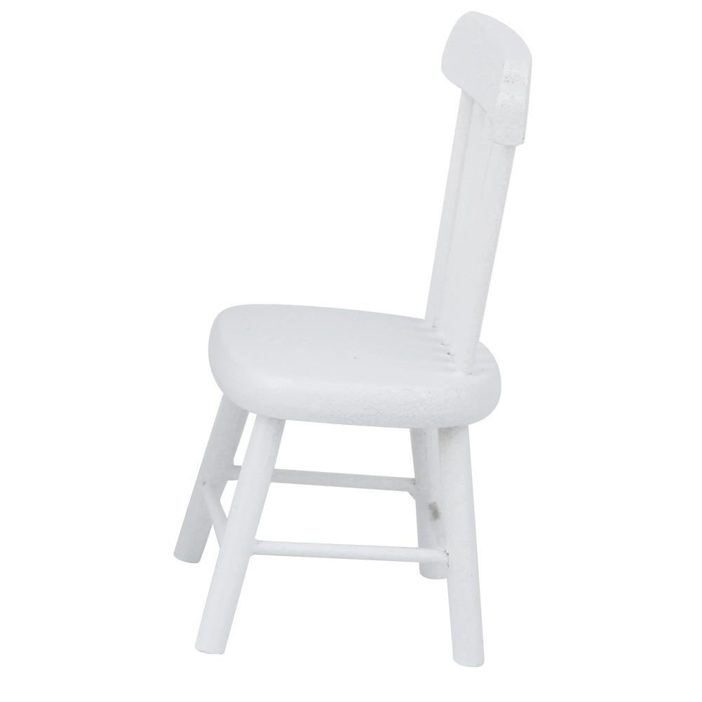 1:12 Doll House Round Dinning Table Chairs Mini Furniture Wooden Doll House Decoration AccessoriesWhite Round Dinning Table Chairs