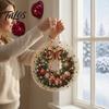 Outdoor Christmas Tree Decor Faux Pearl Art Kit, DIY Rhinestone Gem Painting Craft, Santa Festive Home Items Stocking Elk Pattern Hanging Suncatcher