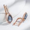 Kinel Shiny Grey Natural Zircon Dangle Earrings for Women Fashion 585 Rose Gold Color High Quality Daily Fine Vintage Jewelry