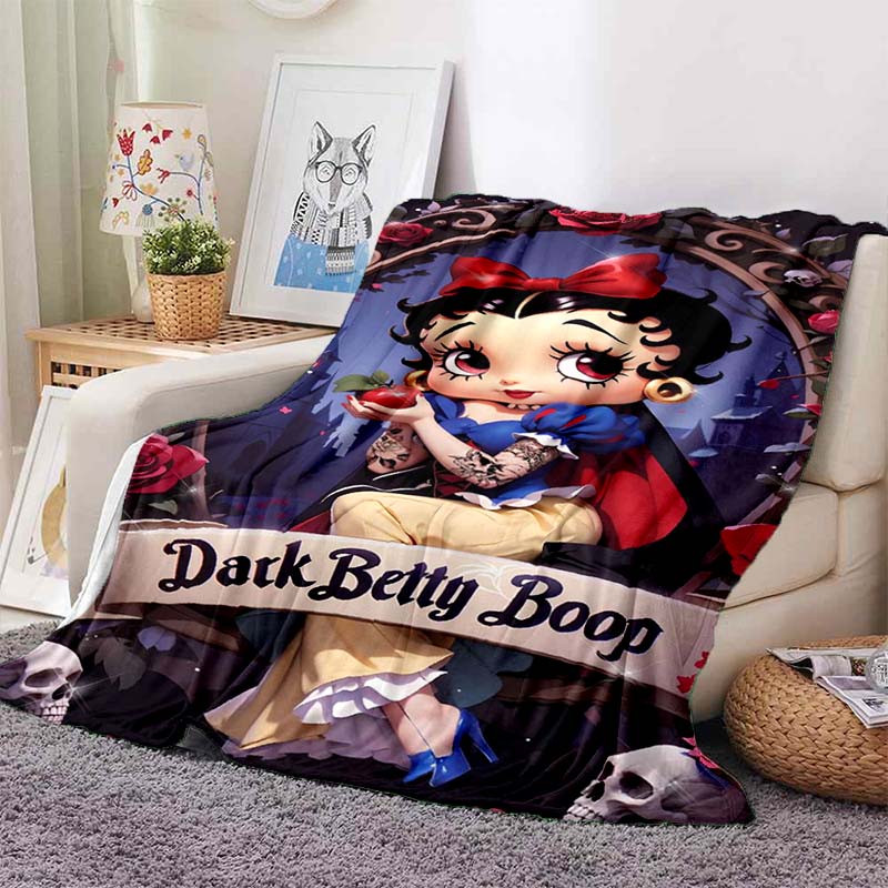2026 New Model Cartoon B-Bettyy-Boopp Blanket Flannel Sofa Bed Warm Plush Office Comfortable Portable Gift Picnic Blanket