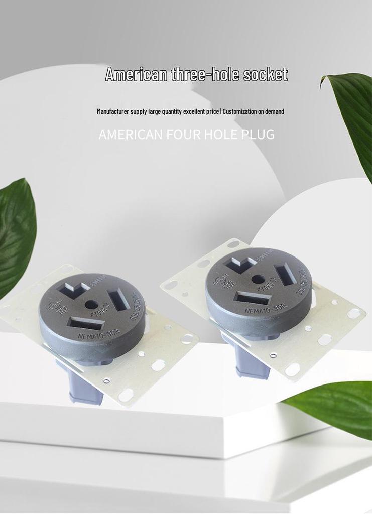 XIONGDA NEMA 10-30R 30A 125-250V Three-Hole Power Socket