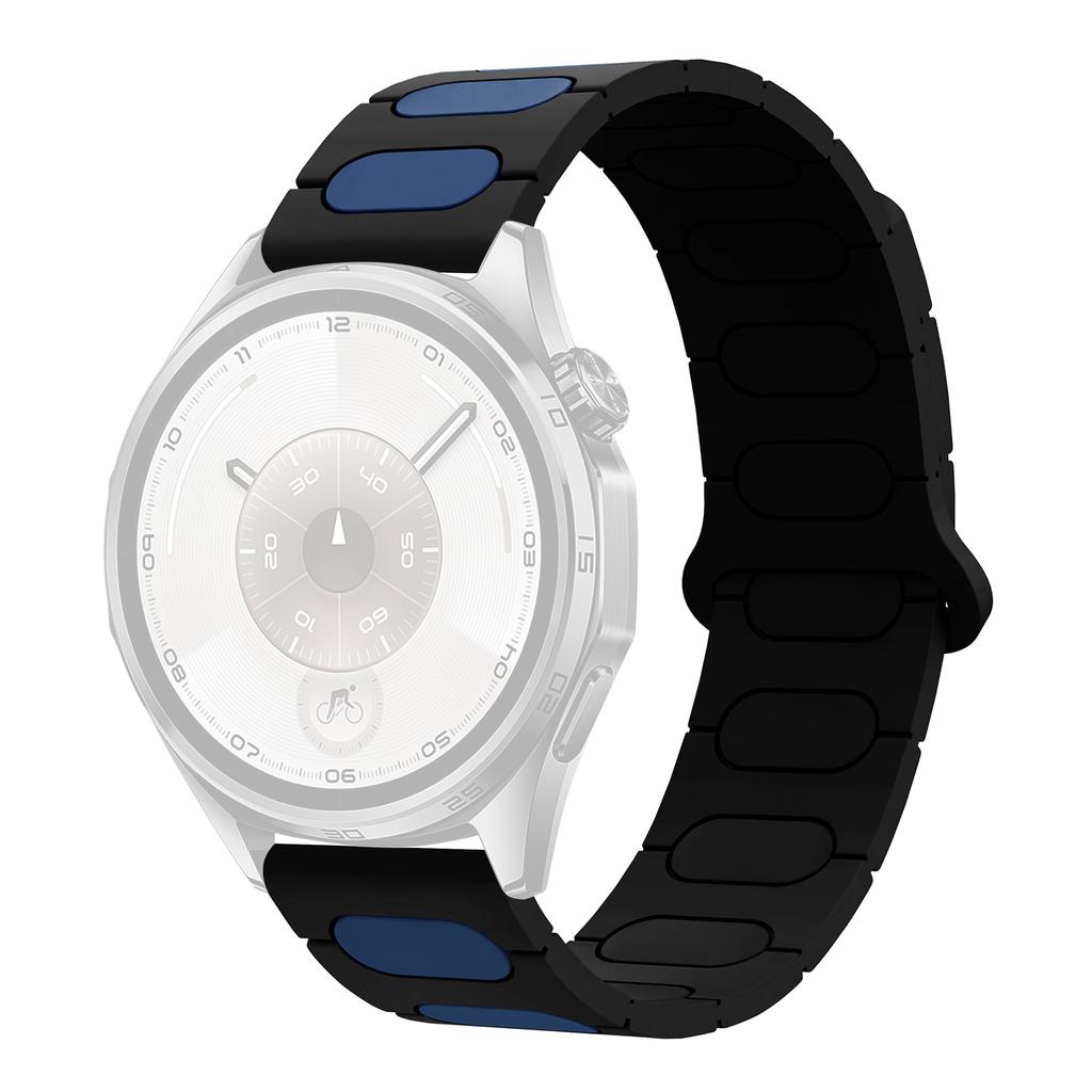 22mm Oval Design Magnetic Strap for Huawei Watch GT 6 Pro 46mm/Oppo Watch X/X2/4 Pro Silicone Watch Band Dual Color