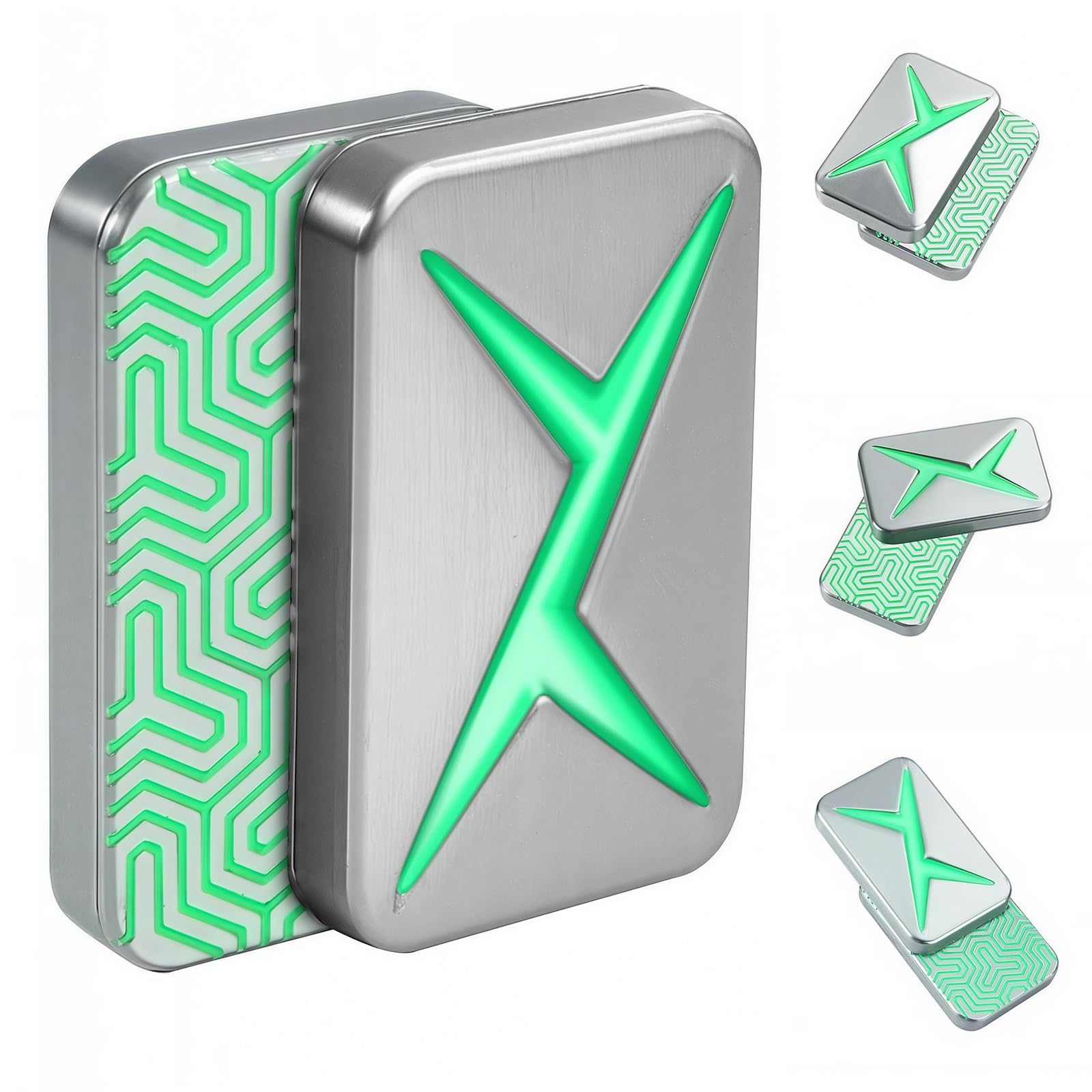 

OBEST Luminous Fidget Toy, Gadget, Time Killer, Fidget Slider, EDC, Stress Relief, Block, Adult Gift, Christmas, Birthday, New Year, Silver