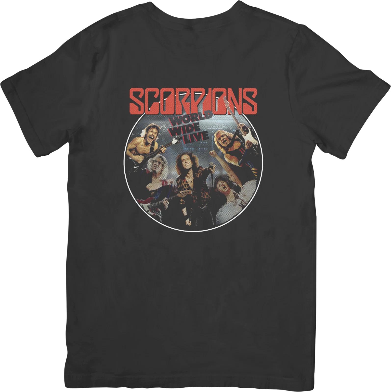 

Scorpions хэви-метал Музыка Подходит для мужчин и женщин Качественная хлопковая футболка Черная M