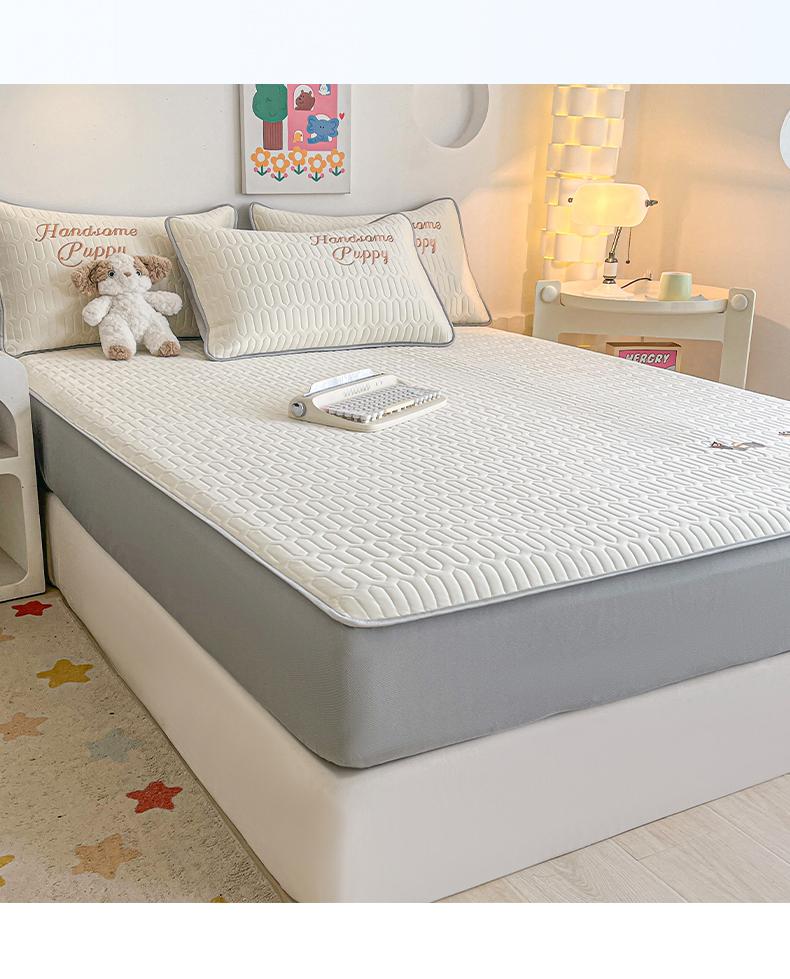 Sleeping Grid Home Cool Feeling Silk Embroidered Latex Cooling Mat