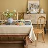 Thick Cotton Linen Jacquard Tablecloth American Country Vintage Rectangular Dining Table Cover Premium Yarn Dyed Tablecloth
