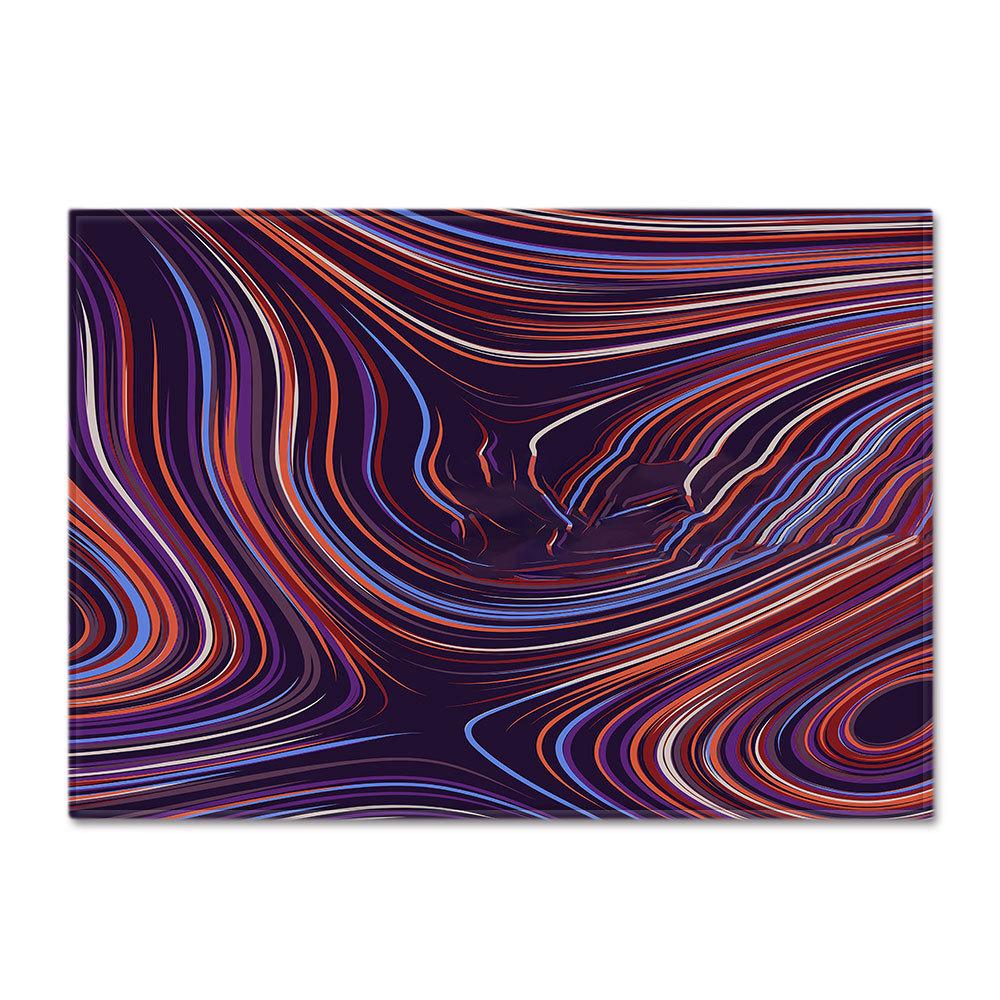 Line Printing Three-Dimensional Carpet Living Room Runway Green Floor Mat