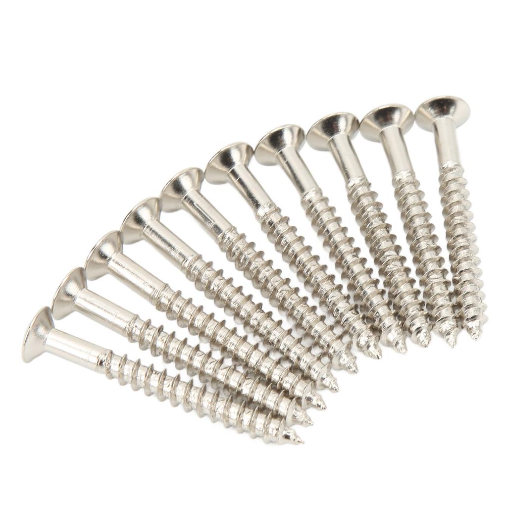 10 Pcs Guitar Neck Mounting Screws Iron Rustproof Corrosion Resistance Sturdy Neckplate Assembly Screw