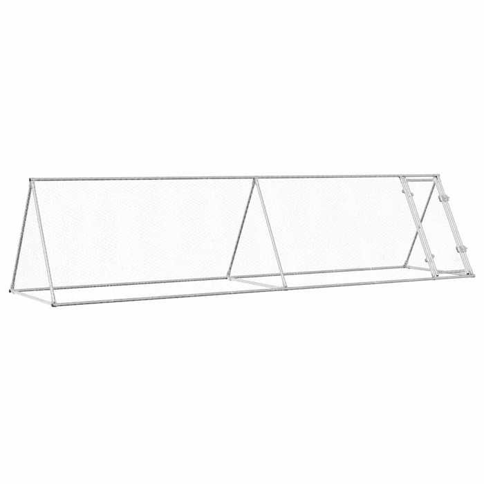 VidaXL Chicken Cage Silver 400x105x91 Cm Galvanized Steel, Chicken Coop, Chicken Run, Chicken Coop with Run, Hutch To 172558