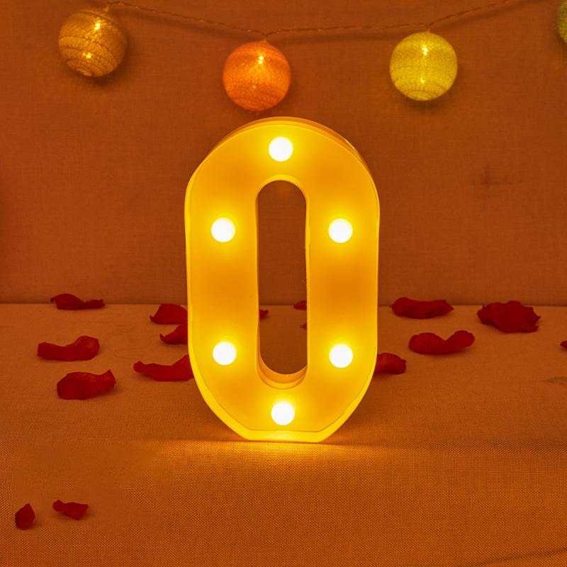 Alphabet Letter LED Lights Luminous Number Lamp Decor Battery Night Light for Home Wedding Birthday Christmas Party Decoration KTY