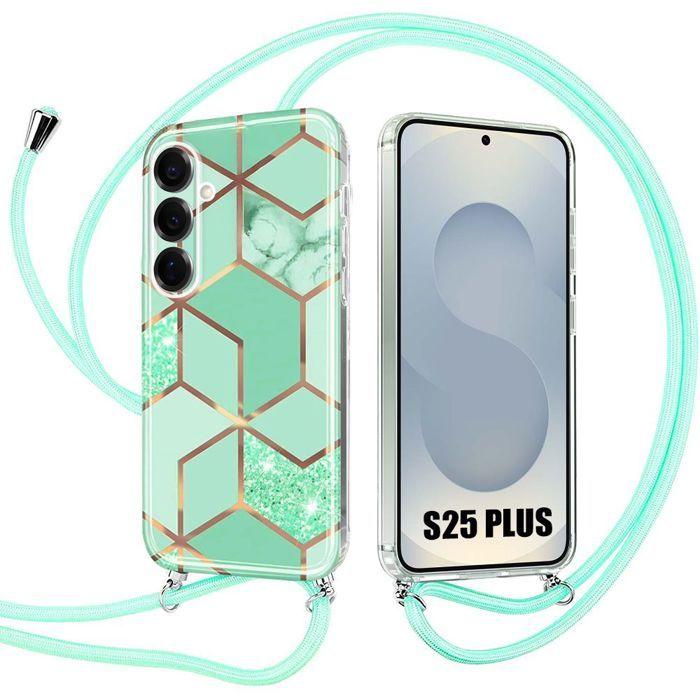 Coque de protection - BOOLING - pour Samsung Galaxy S25 Plus - TPU Renforcé - Anti-Rayures - Cordon Turquoise