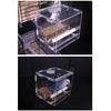 Hanging Parrot Cage Feeder Acrylic Splash-Proof Pet Bird Feeding Box Transparent Parrot Food Box Bird Cages Feeder Container