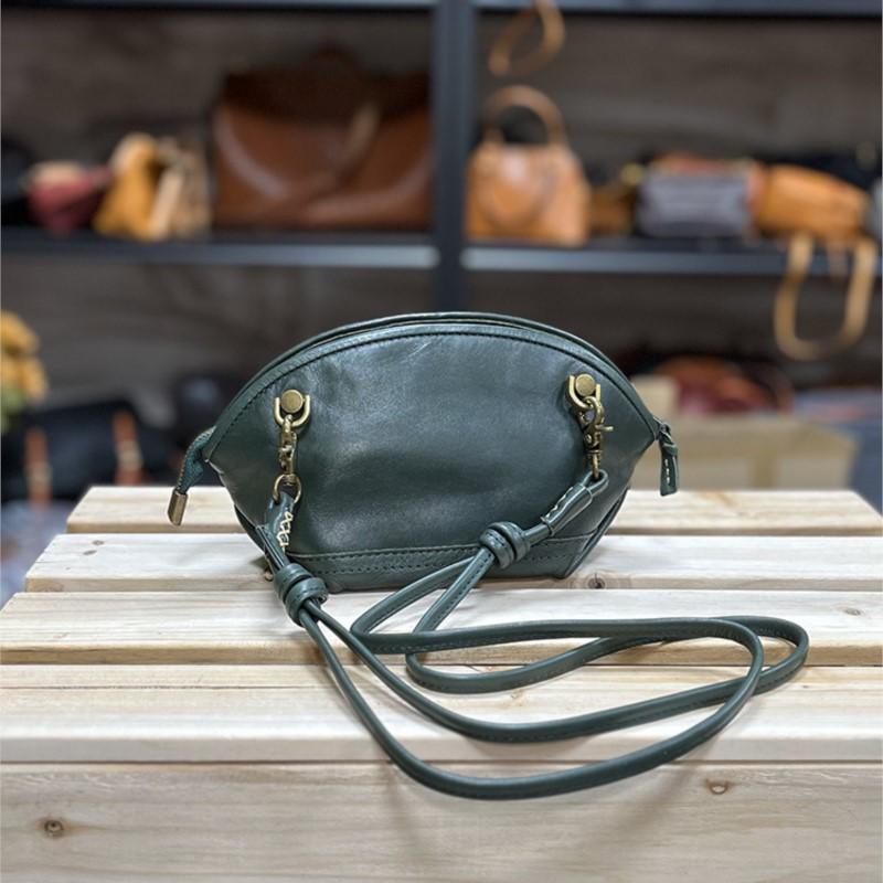 

Johnature High Quality Genuine Leather Small Bag Vintage Solid Color Versatile Women s Shoulder Crossbody Bags чорний