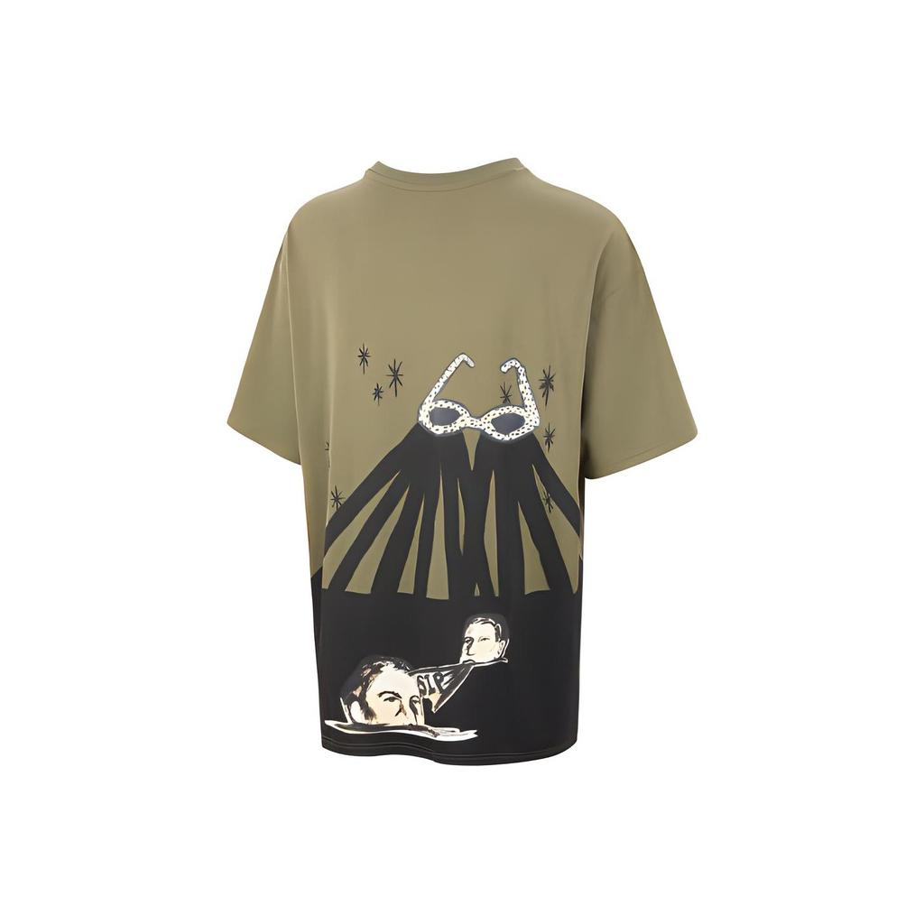 Vans X Hansol Camiseta Divertida com Estampa de Desenho Gola Redonda Manga Curta Unissex Verde Militar VN0A7TR3KCZ