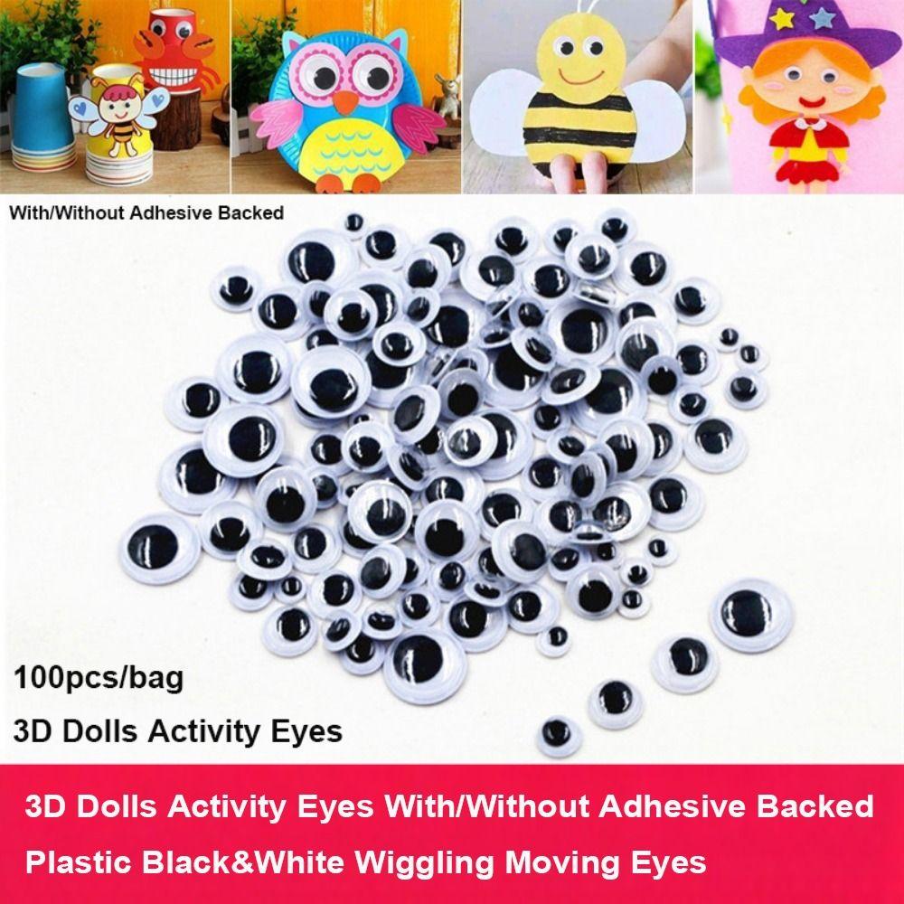 100pcs/bag Plastic Wiggling Moving Eyes 3D Kids Stuffed Animals Plush Eyes