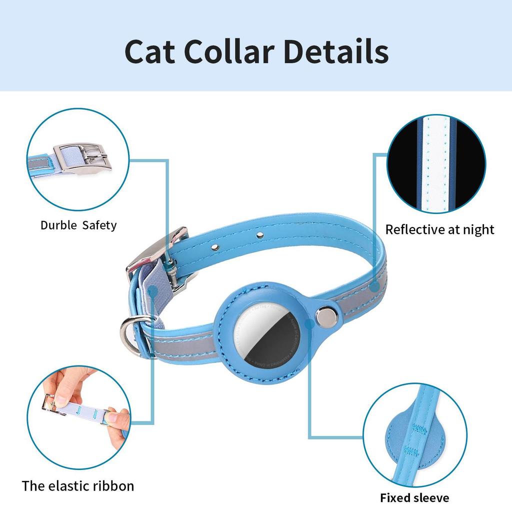 2025 Reflective Anti-Lost Cat Collar with Airtag Holder