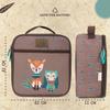 Perletti Cool Kids Lunch Box Owl & Deer Pattern Insulated Thermal Bento 21x22x11cm
