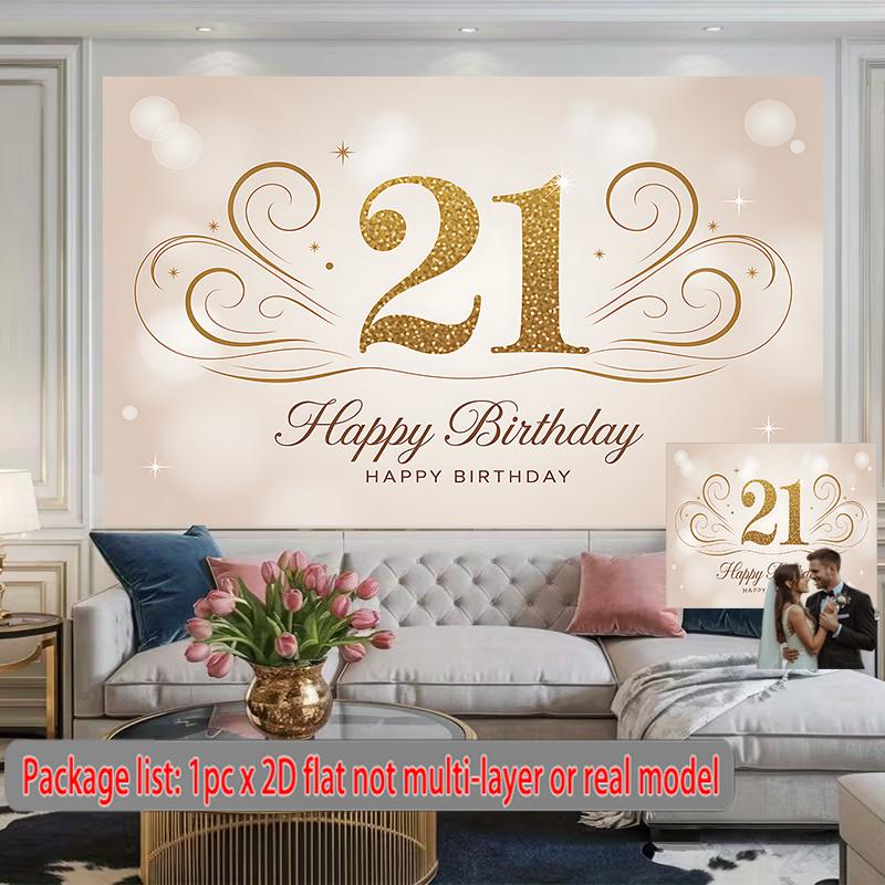 Party Backdrop 21St Birthday Flat Made Decorating Serving Event Photo Background Front Door Decor