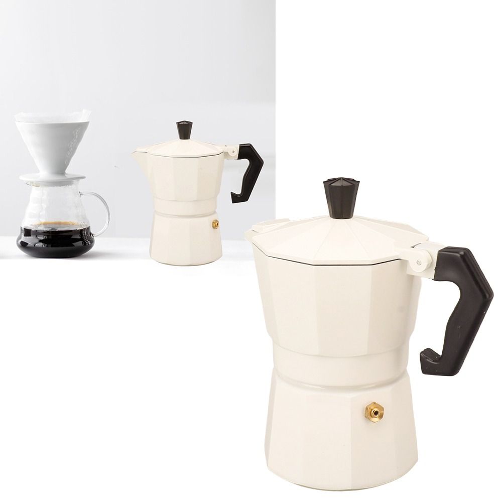 Aluminum Alloy Moka Coffee Maker White Color Italian Coffee Maker Kitchen DIY