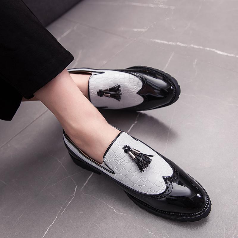 Fashion Leather Loafers Men Shoes Brogue Business Dress Shoes Fashion Platform Shoes Casual Shoes Men Driving Shoes Moccasin