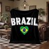 Brazil National Football Team Print Flannel Blanket Soft Warm Sofa Bed Throw Blanket For Home Office Bedroom