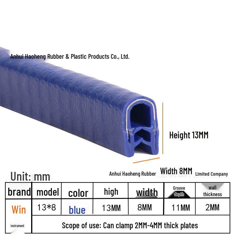 Striscia Anti-Collisione in Gomma a Forma di U: Sigillo per Bordi in Vetro con Isolamento Acustico e Inserto Decorativo.