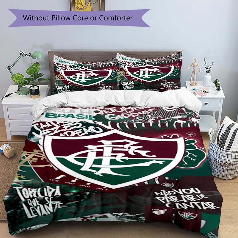 Flumi-nense Football Crest Printed Pattern Duvet Cover Set – includes 1 duvet cover and 2 matching pillowcases Bedroom decor Christmas gifts