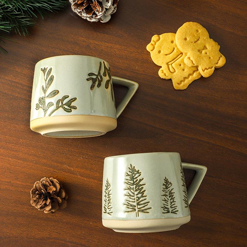 Nordic Retro Ceramic Christmas Mug - Office & Breakfast Coffee Cup