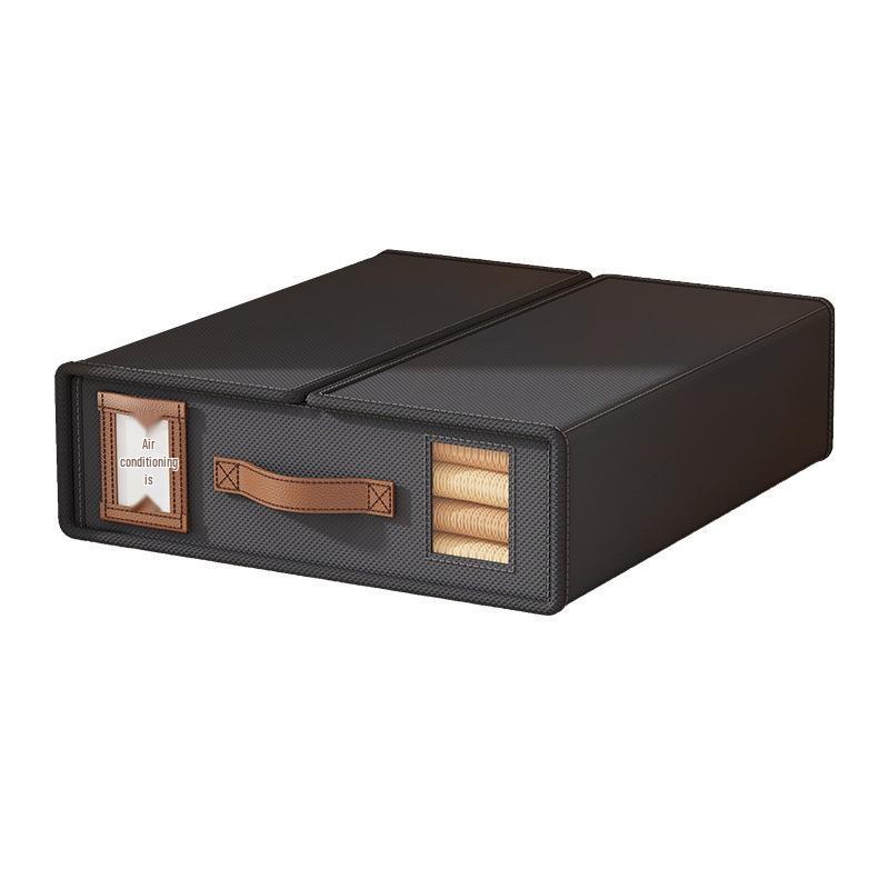 Upgraded Non-woven Four-Piece Bedding Storage Box Set with Leather Handles