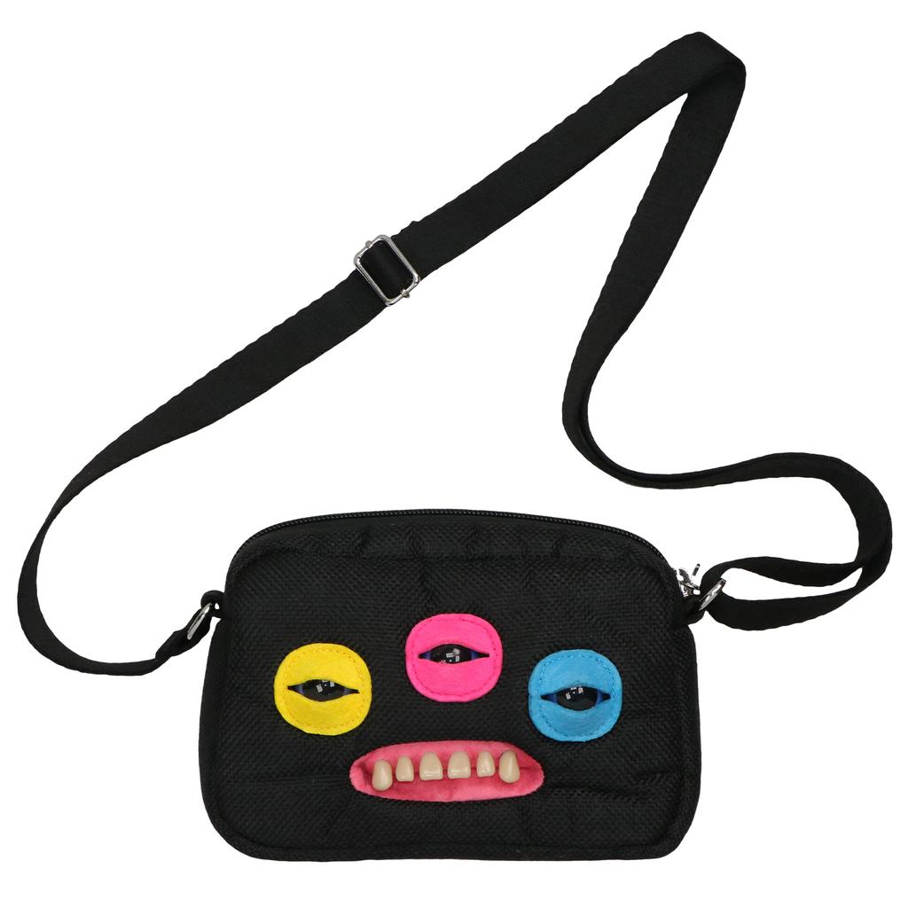 Jucării de Pluș Monstru cu Dinți Strâmbi Geantă de Umăr Ciudat cu Ochi Mari McStinkles Pisică Pluș Geantă Crossbody Cadouri