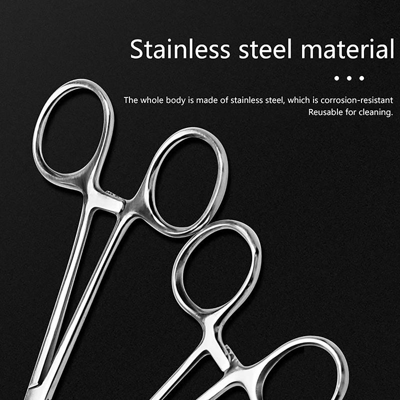 12.5/14/16/18 Cm Bent-Nose/Straight Curved Stainless Steel Locking Elbow Scissors Pliers Hemostatic Forceps Clamp Pliers