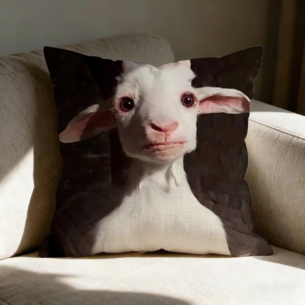 Spooky Goat Face Pillow Case Pillowcase, Double-sided Printed, Sofa Cushion, Bedroom Headboard Pillow