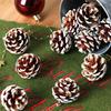 Natuurlijke Pijnappels met Witte Toppen Kerstversiering DIY Boomkrans Knutselbenodigdheden Foto Props