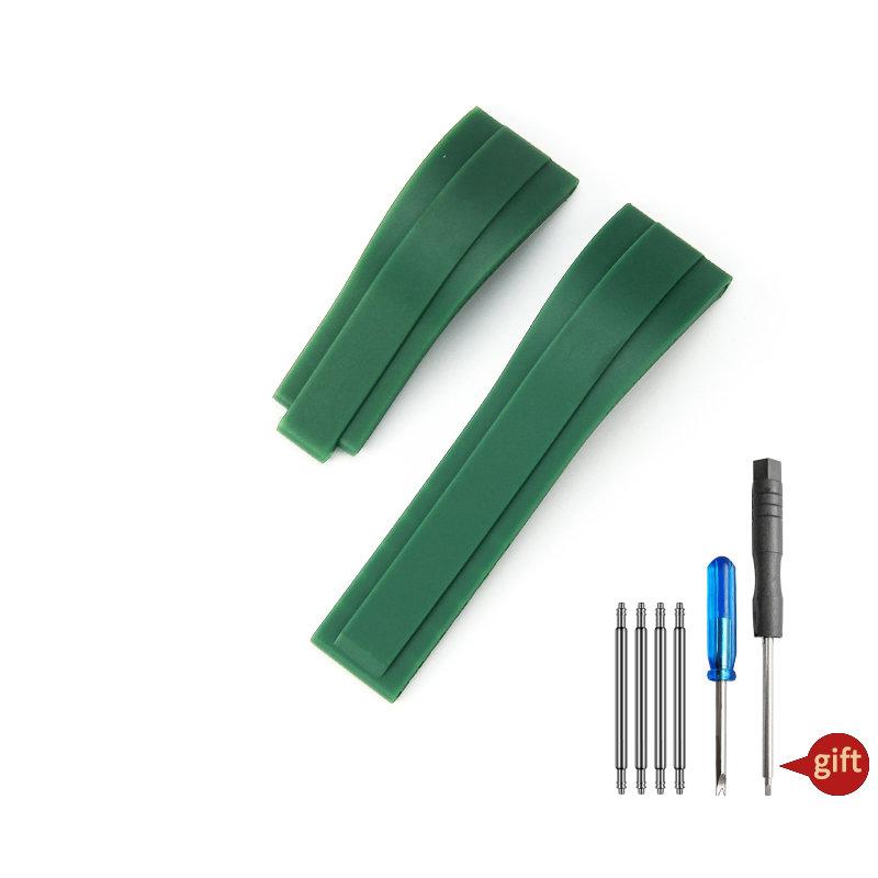 Watchband 20mm Nature Soft Silicone Rubber Watchband For Rolex Watch Strap Daytona Submariner GMT OYSTERFLEX Bracelet Folding Buckle
