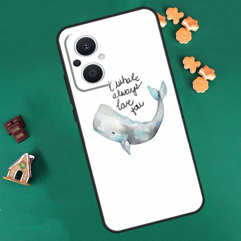 Cute Ocean Whale Fish Case For OPPO Reno 14 F 13 12 11 10 Pro 8T 8 7 Lite Cover For OPPO Find X8 X6 X5 X9 Pro Coque