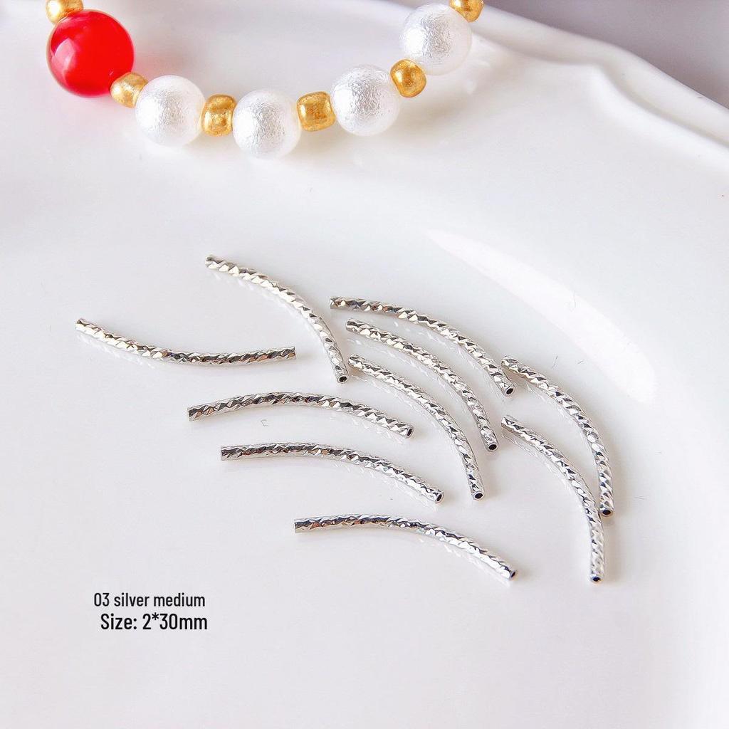 18k Gold Plated Multi-Faceted Curved Tube for DIY Jewelry Necklaces & Bracelets