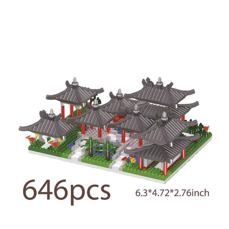 2172PCS Chinese Architecture Building Blocks - Suzhou Garden Micro Model, DIY Educational Toy for Adults Christmas Birthday Gift
