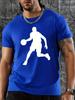 Bright Red Unisexs Crew Neck Cotton T Shirt Black Dunk Basketball Player Silhouette Minimal Sport Athlete Graphic Short Sleeve Tees