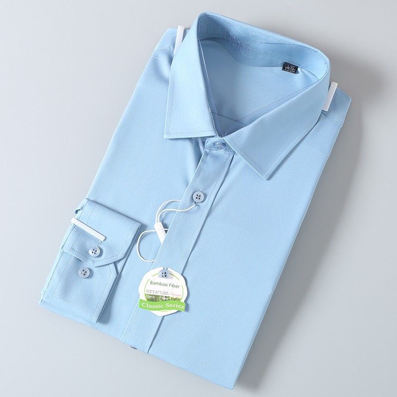 Export Surplus Brand Clothing, Wrinkle-Free, Anti-Wrinkle, Triple-Protection Fabric, Spring and Autumn Men's Business Casual White Long-Sleeve Shirt
