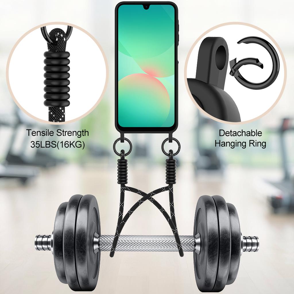 For Samsung Galaxy S25 FE Liquid Silicone Case Phone Back Cover with Card Holder and Short Strap