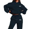Womens Printed Hoodie Tracksuit Loose Fit Fleece Lined Casual Set All