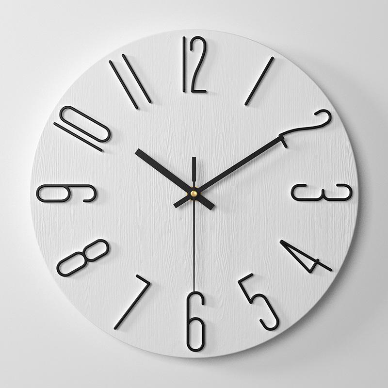 12-inch 30CM Plastic Spanish Wall Clock, No Glass, Light Luxury Decorative Design.