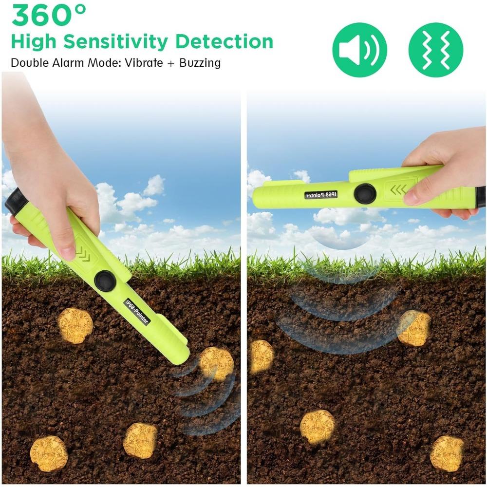 Depth Metal Detector 360 Degree Professional Handheld Gold Treasure Underground Metal Detector Tracker Seeker Finder Kids Toy