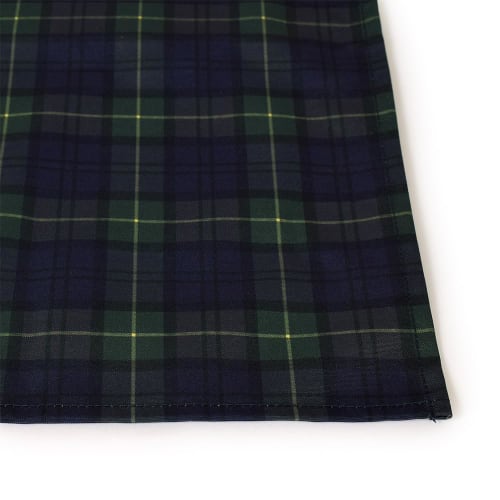 COLORFUL CANDY STYLE Lunch Cloths/School Lunch Napkins (45cm X 45cm), Water-Repellent, No-Iron, Set of 2, Tartan Check and Dark Green, Water-Repellent