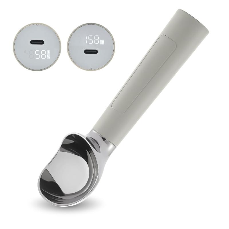 

Electric Warming Ice Cream Spoon Automatic Heating Suitable for Hardened Desserts USB Rechargeable with LED Display