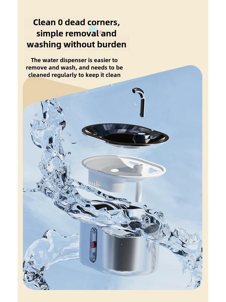 Fontána pro mazlíčky: Velkokapacitní nerezová napáječka 304 s cirkulačním filtrem pro kočky a psy